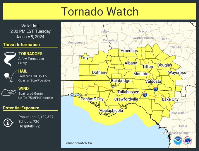 Tornado Watch For West Florida