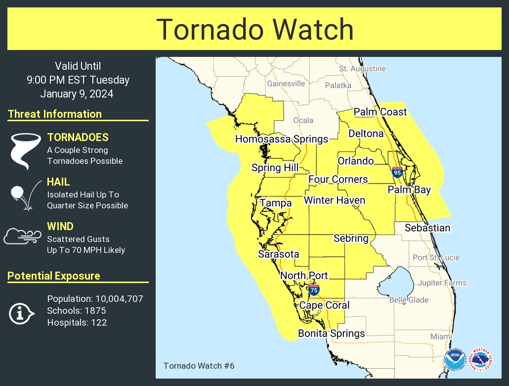 Tornado Watch Issued For Central Florida