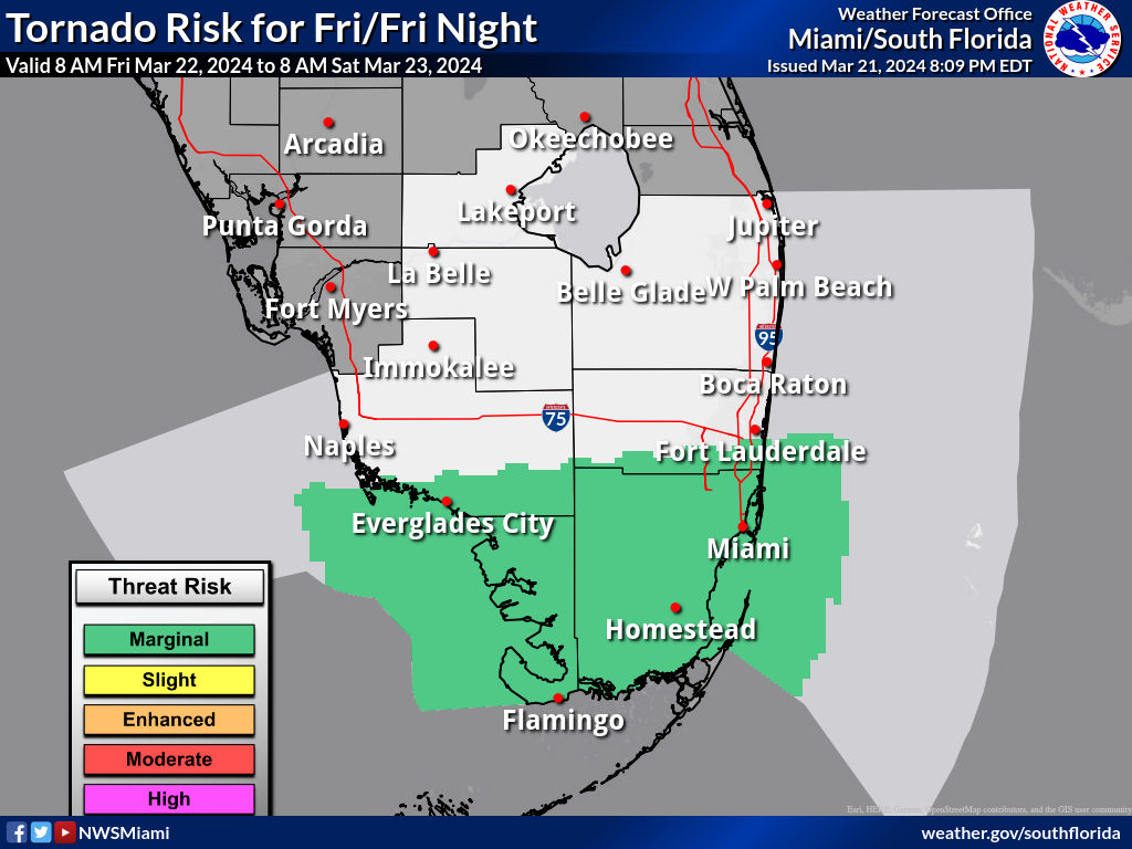 Flood Watch, Wind Advisory, Tornadoes Possible For South Florida