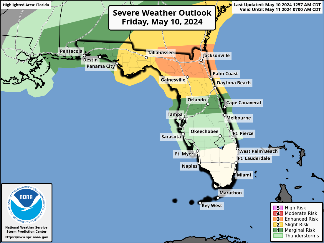 Severe Weather, Tornadoes Possible Across North Florida