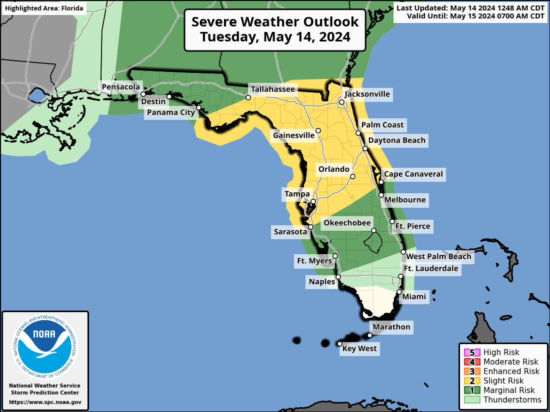 Severe Weather, Hail, Tornadoes Possible Across Florida