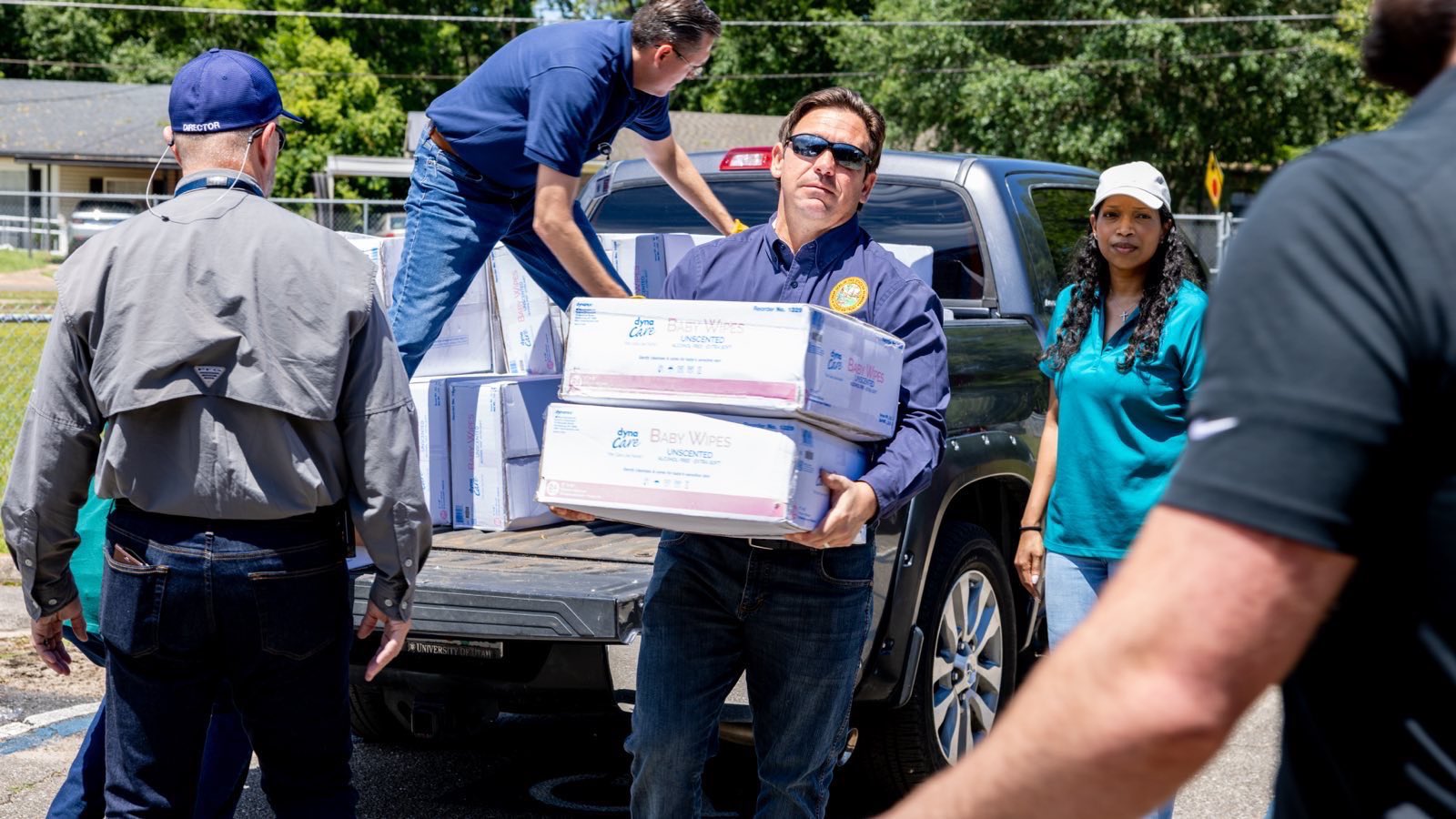 Florida Governor Ron DeSantis Surveys Damage In Tallahassee