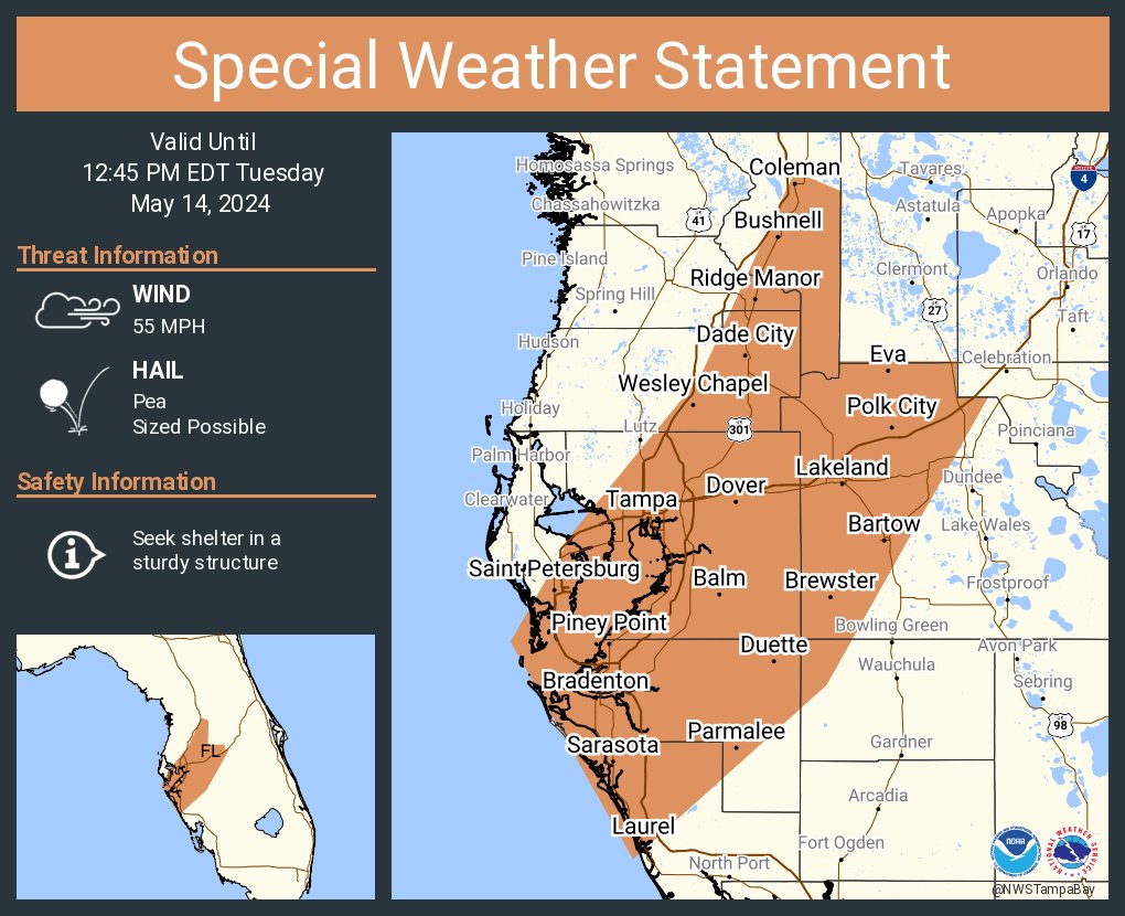 Special Weather Statement For Tampa Bay Region