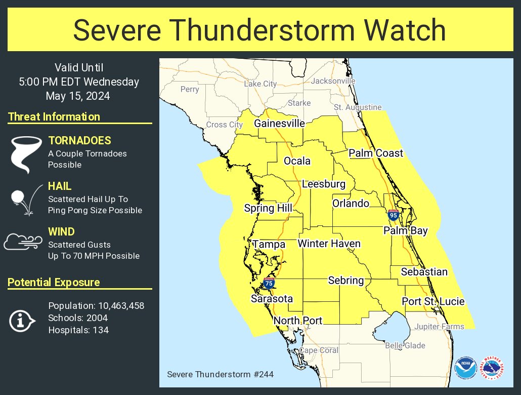 Severe Thunderstorm Watch For Central Florida