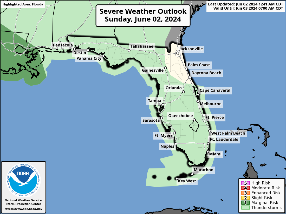 Thunderstorms Possible For Most Of Florida