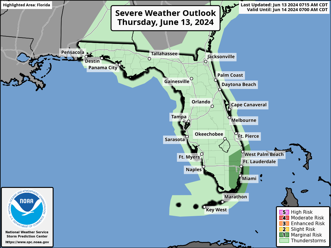 More Thunderstorms, Excessive Rain, Flooding For Florida