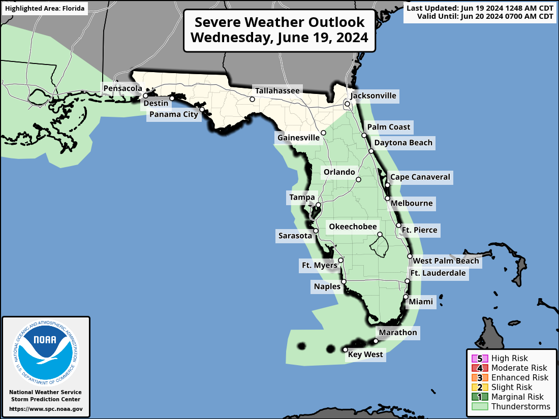 Thunderstorms For South Florida