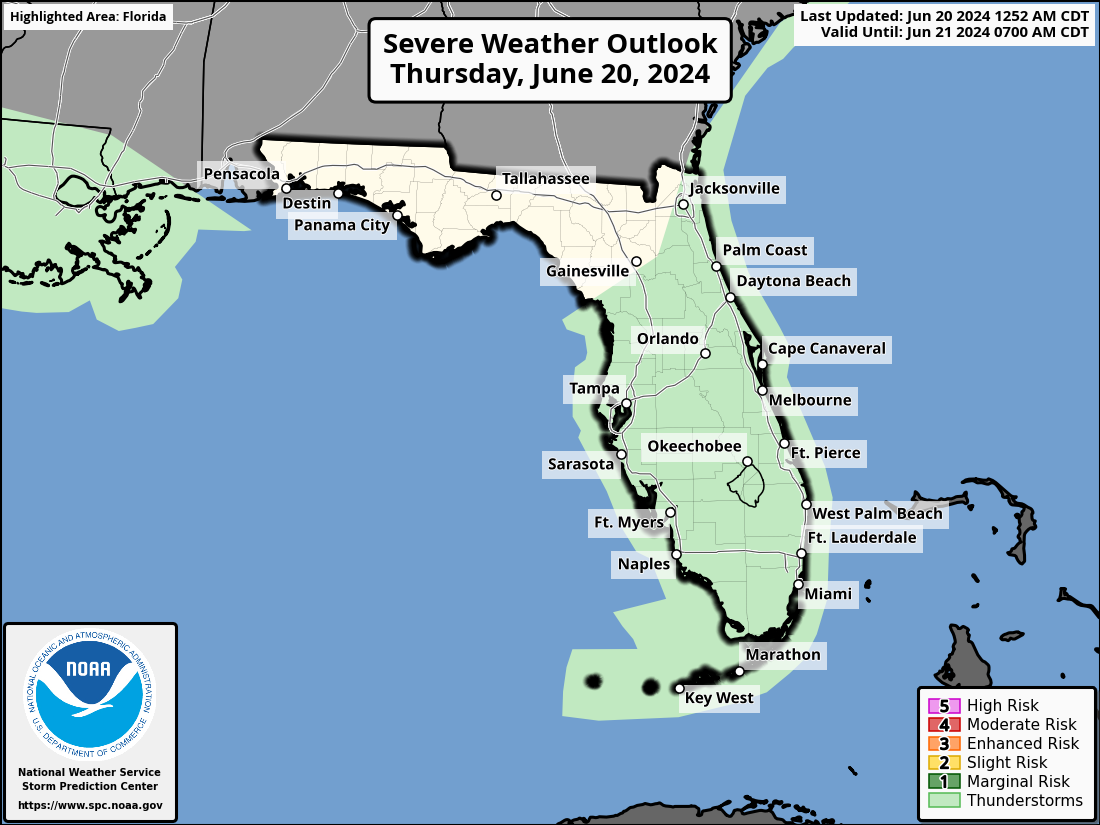 Thunderstorms, Rip Currents For South Florida