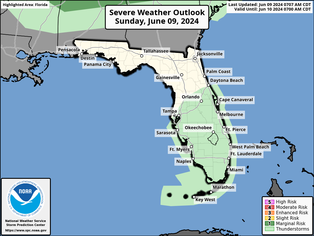 Thunderstorms Possible For South Florida