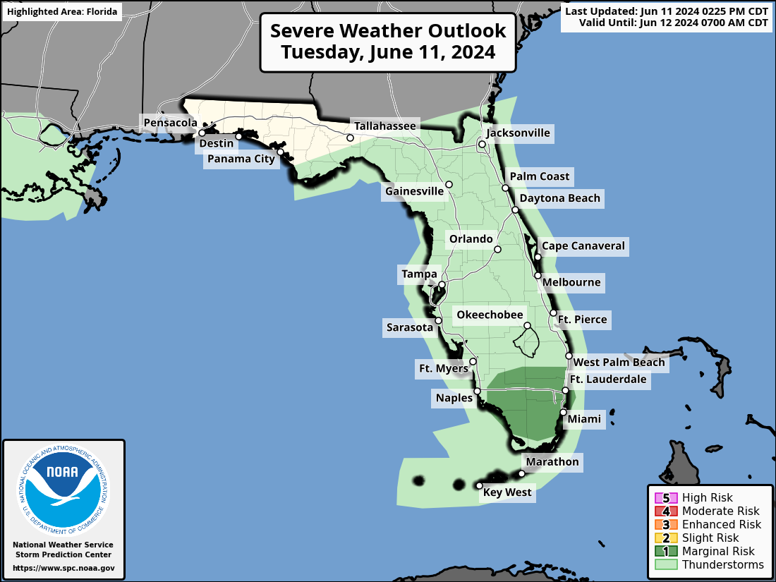 Thunderstorms, Heavy Rain For Most Of Florida