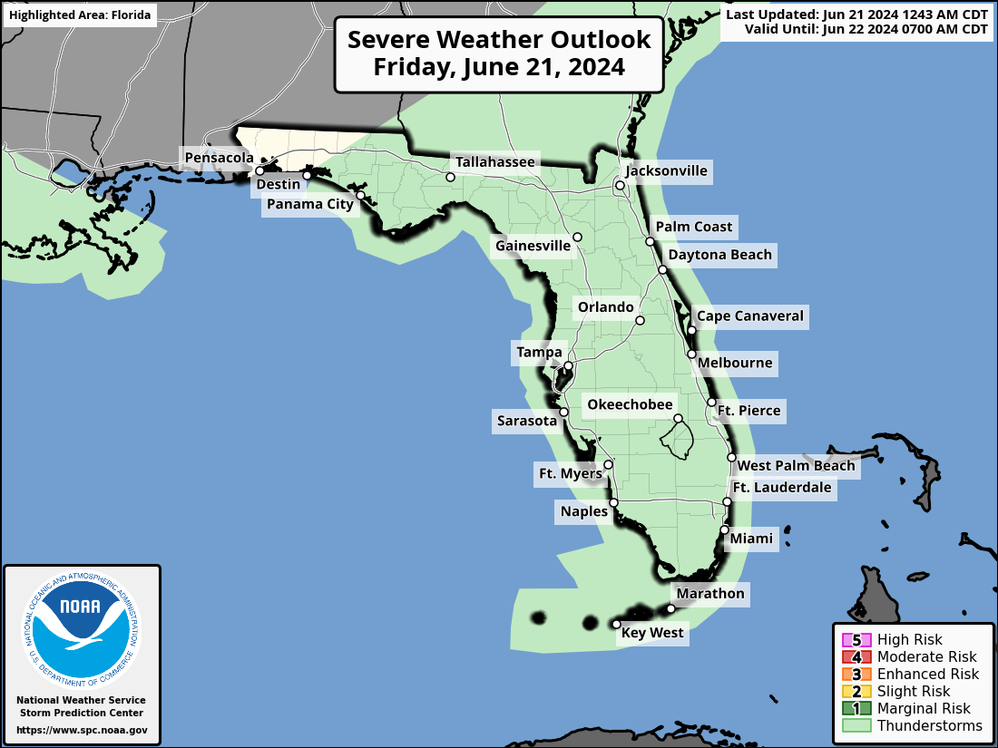 Life-Threatening Rip Currents, Thunderstorms For Florida