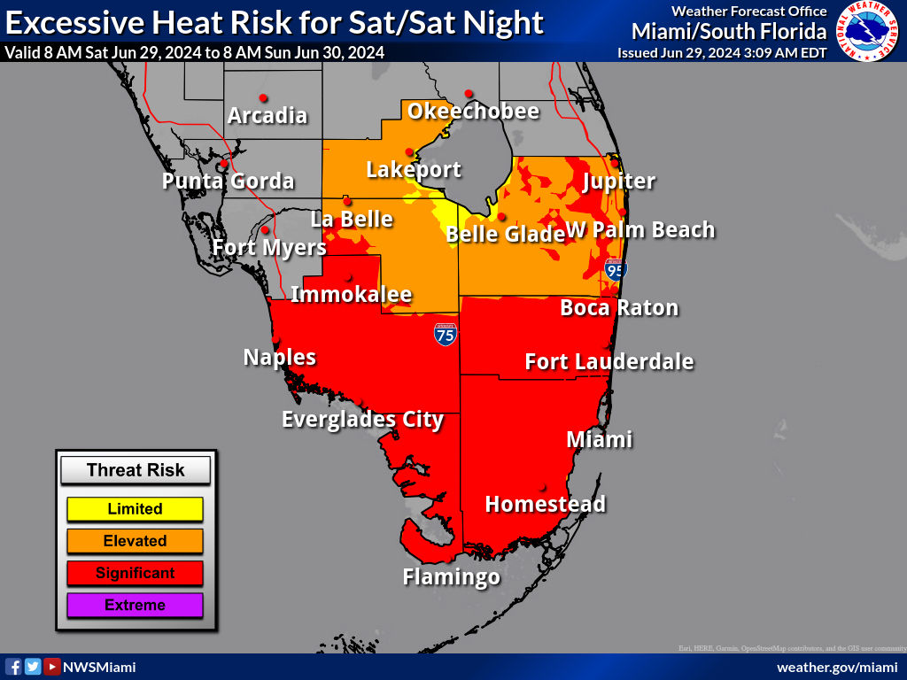 National Weather Service Issues Heat Advisory For South Florida