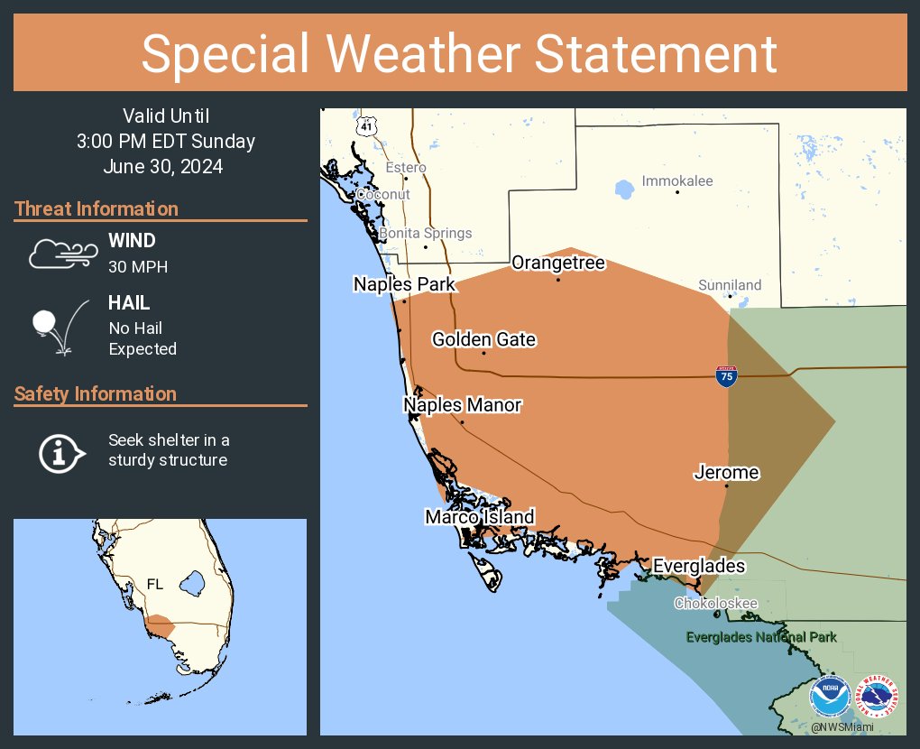 Special Weather Statement For Southwestern Collier County