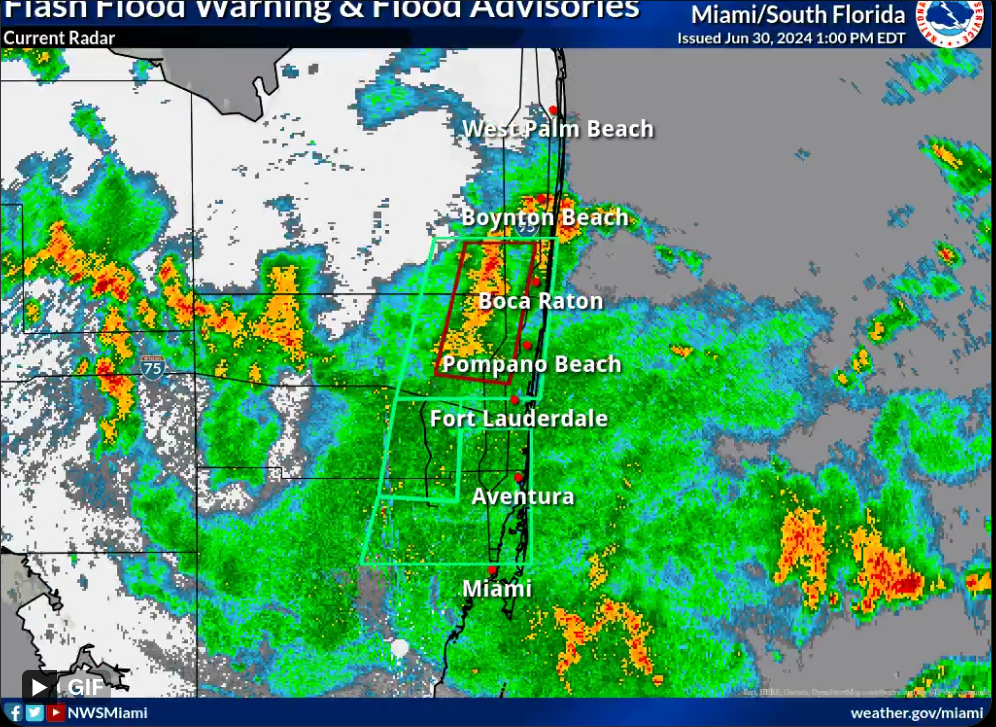 Flood Advisories for Broward, Miami-Dade, and Palm Beach Counties