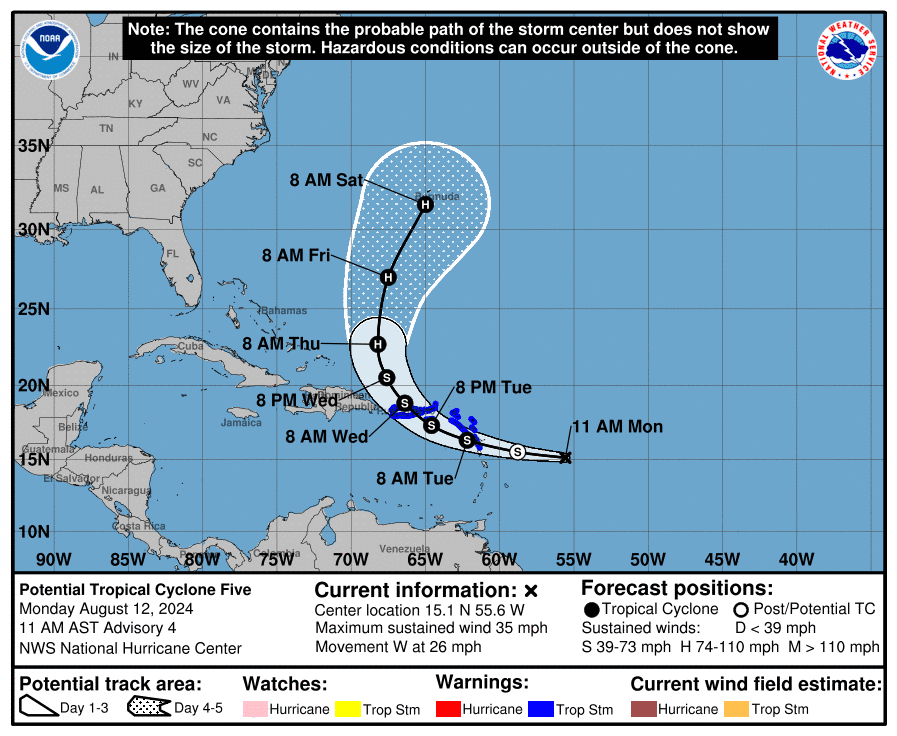 Potential Tropical Cyclone 5 Track Off Florida, Spaghetti Models