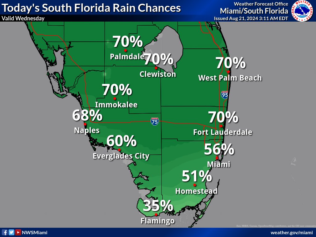 Heat Advisory, Thunderstorms, Local Flooding For South Florida