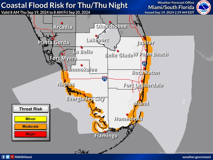 King Tides Flood Advisory, Thunderstorms For South Florida