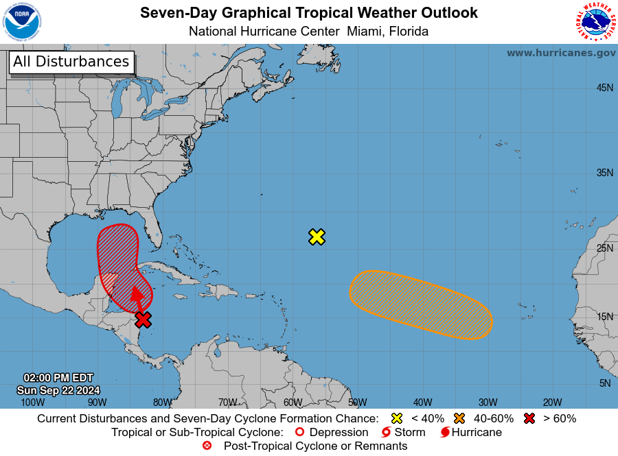 NHC Tropical Update: 80% Chance Tropical Depression Forms Over Gulf of Mexico