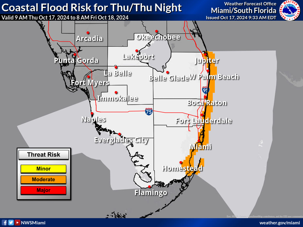 King Tides Coastal Flood Advisory, Wind Advisory For South Florida