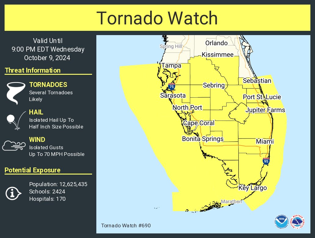 National Weather Service Issues Tornado Watch For South Florida