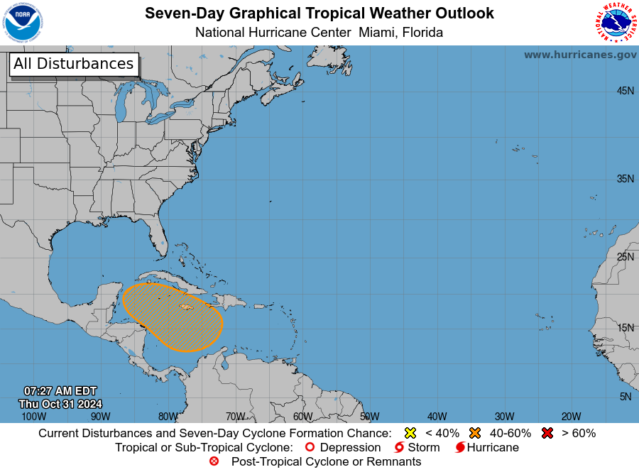 NHC: 50% Chance Tropical Cyclone Forms Over Caribbean