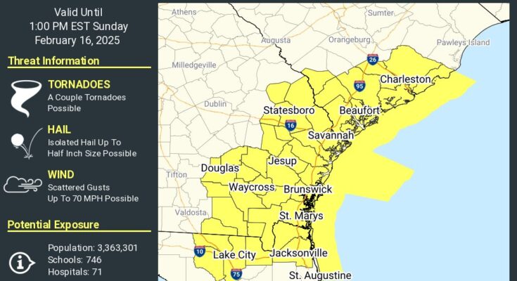 Severe Thunderstorm Watch For Northeast Florida,  Southeast Georgia