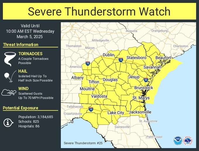 Severe Thunderstorm Watch For North Florida