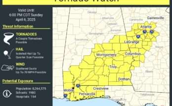 Tornado Watch Issued For Florida Panhandle