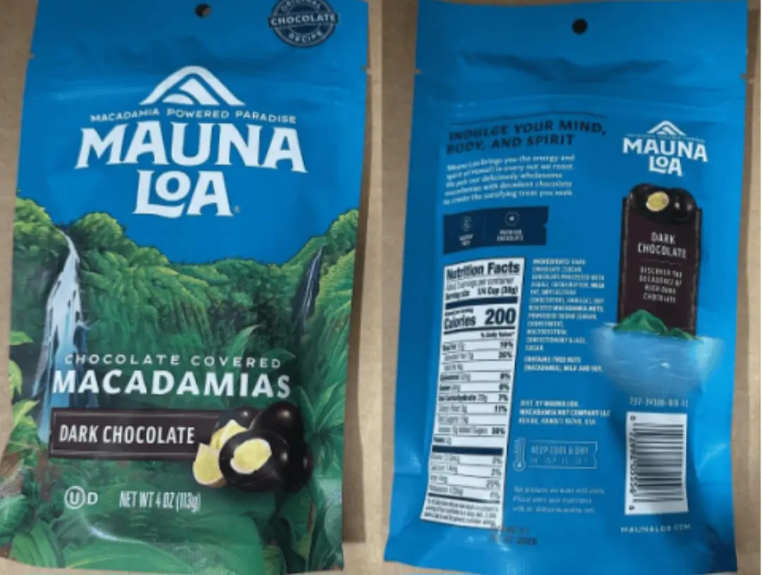 Mauna Loa Macadamia Nut Company, LLC Issues Allergy Alert on Undeclared Almonds and Cashews in Mauna Loa Dark Chocolate Covered Macadamias (0.6OZ and 4OZ)