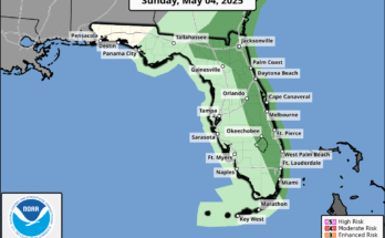 Severe Thunderstorm Risk For North Florida Sunday