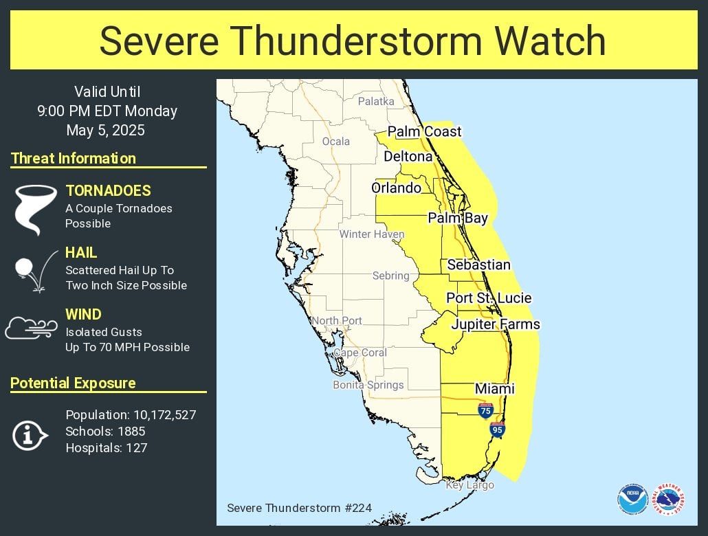 Severe Thunderstorm Watch For Parts Of Florida