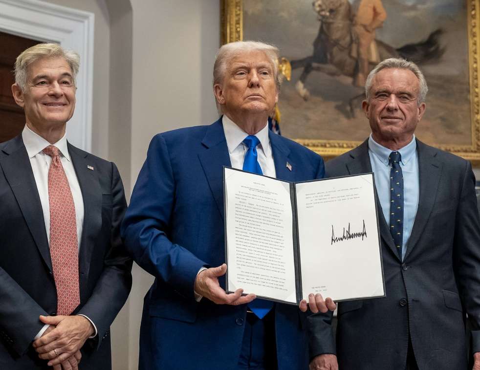 President Trump holding signed executive order lowering prescription drug prices. Credit: White House