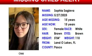 Florida Missing Child Alert Canceled for 15-Year-Old Sophia Sagieva in Pasco County