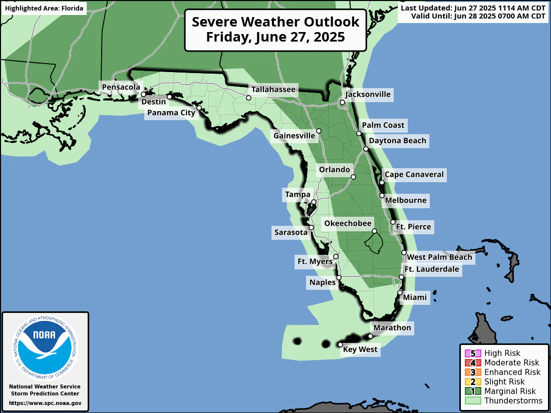 Severe Thunderstorm, Hail, Tornado Risk For Central Florida
