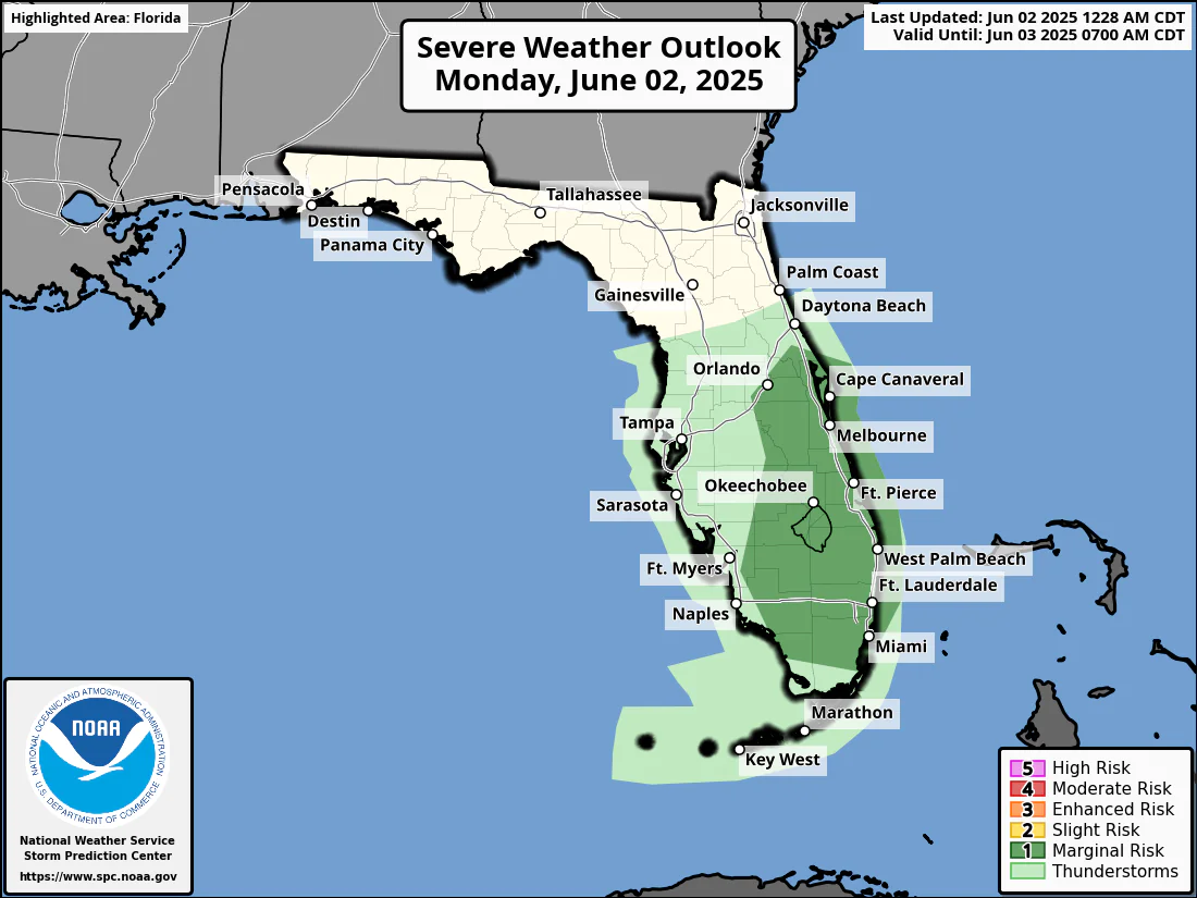 Severe Thunderstorms, Heavy Rainfall, Large Hail For Southwest Florida