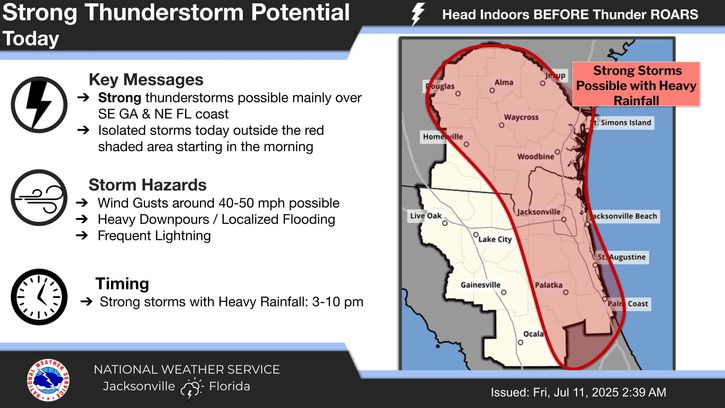 Strong Thunderstorms For North Florida