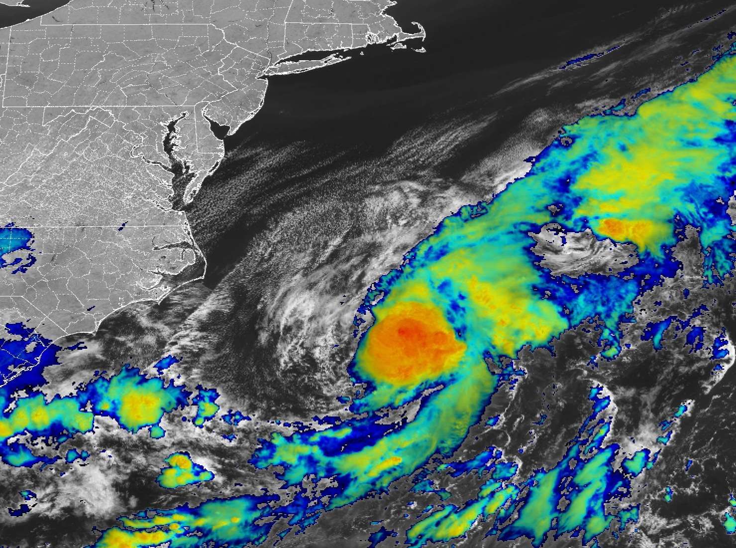 NOAA GOES satellite image Invest 95L 2025