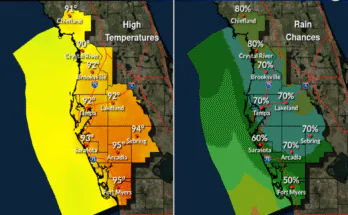 Thunderstorms For Tampa Bay, Southwest Florida