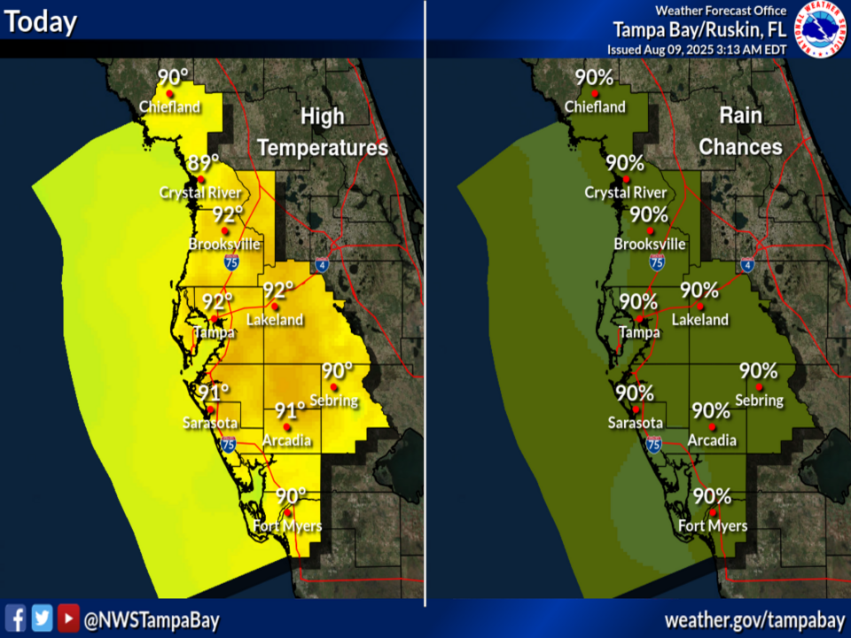 Excessive Rainfall Risk For Tampa Bay, Southwest Florida