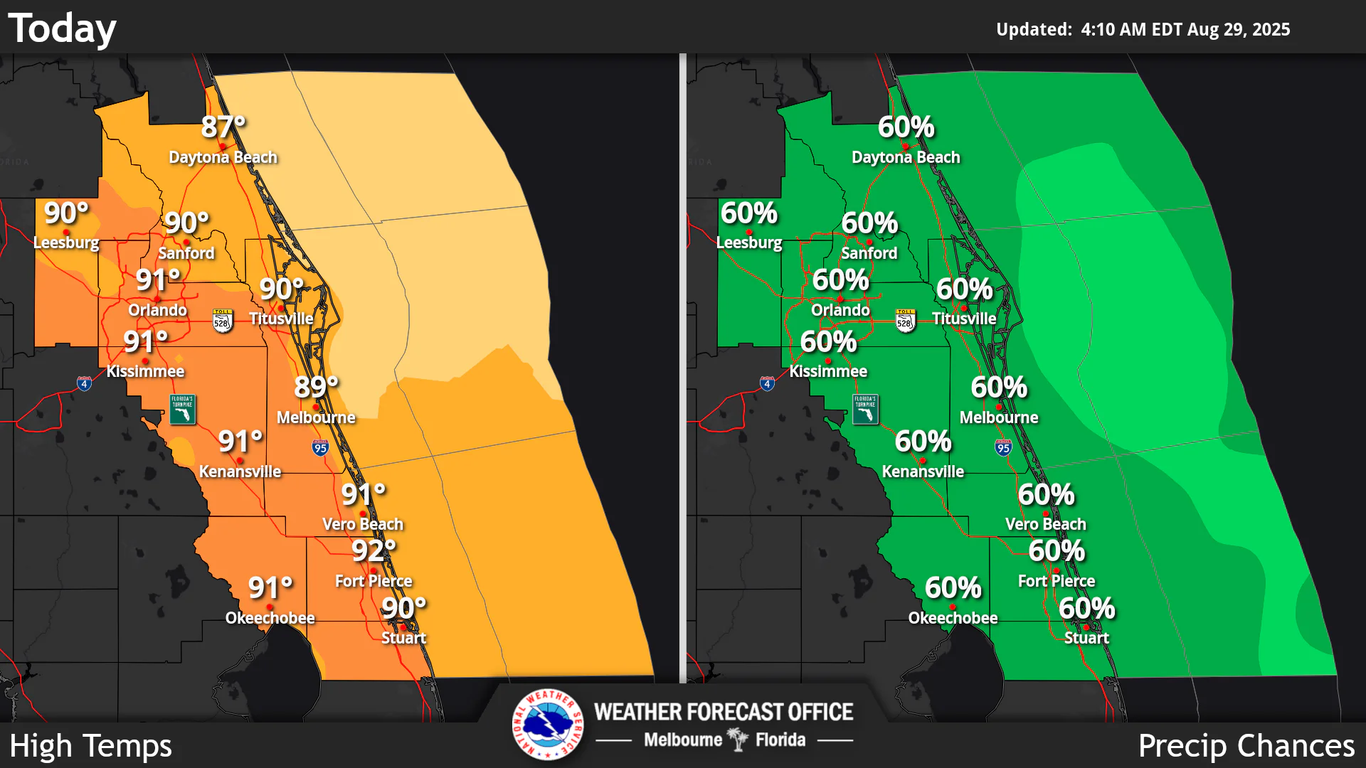 Excessive Rainfall, Thunderstorms For Central Florida Labor Day Weekend