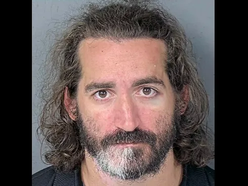 Philip Scire had driven his vehicle into a fence located in the rear parking lot of the school. Credit: Hernando County Sheriff's Office