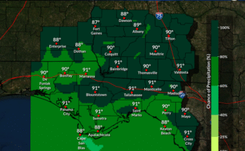 Rain For Florida Panhandle and Big Bend