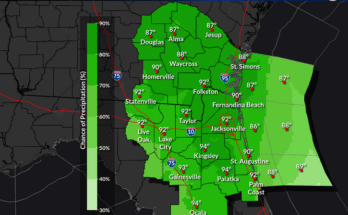 Strong Thunderstorms, Heavy Rain, Flood Risk For North Florida