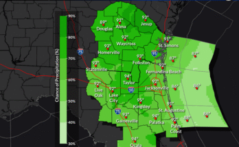 Strong Thunderstorms, Heavy Rain, Flood Risk For North Florida