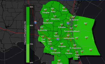 Heavy Rain, Thunderstorms For North Florida