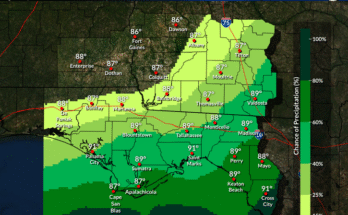 Rain For Florida Panhandle and Big Bend
