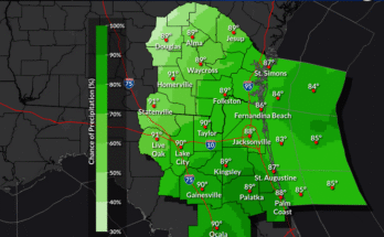 Thunderstorms, Heavy Rain, Flood Risk For North Florida