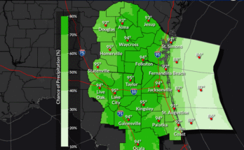 Heat Advisory, Thunderstorms For North Florida