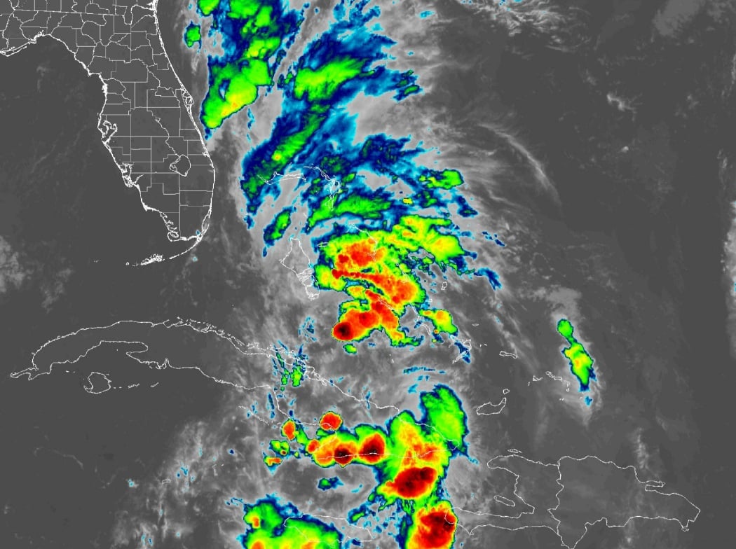NOAA GOES East Satellite Imagery of Tropical Depression Nine and Florida September 28, 2025