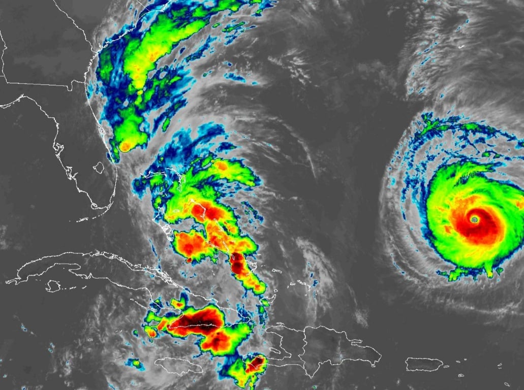 NOAA GOES East Satellite Imagery of Tropical Depression Nine and Florida September 28, 2025